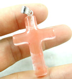 Natural Stone Quartz Crystal Turquoise Tiger Eye Cross Charms Pendant