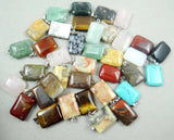 50pcs Rectangle Shape Natural Stone Pendants for DIY Jewelry Making