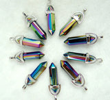 Stone Turquoises Quartz Crystal Lapis Charms Pendant for DIY Jewelry 24pcs