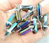 Stone Turquoises Quartz Crystal Lapis Charms Pendant for DIY Jewelry 24pcs