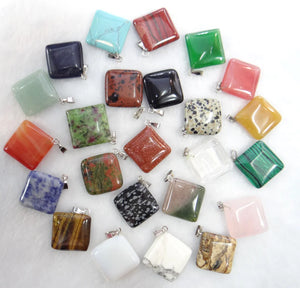 Turquoise Quartz Crystal Aventurine Charms Pendant DIY Necklace 24pcs