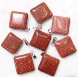 Turquoise Quartz Crystal Aventurine Charms Pendant DIY Necklace 24pcs