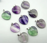 Mixed Stone Heart Pendants for DIY Jewelry Making