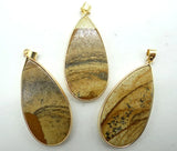 Tiger Eye Turquoises Teardrop Pendant for DIY Jewelry Making
