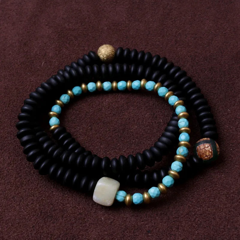 Natural Stone Bead Copper Bracelet for Yoga Meditation