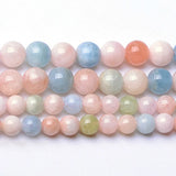 Morganite stone loose beads for jewelry making 15inches