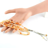 Frosted Stone Muslim Bracelet with Metal Accessories