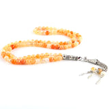 Frosted Stone Muslim Bracelet with Metal Accessories
