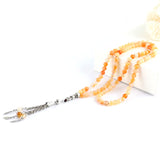 Frosted Stone Muslim Bracelet with Metal Accessories