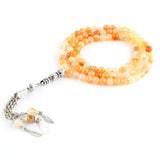 Frosted Stone Muslim Bracelet with Metal Accessories