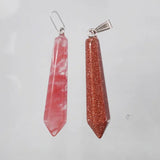 Mixed Stone Crystal Pillar Pendant Necklaces Charms Jewelry Pendants 12pcs