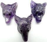 Fluorite Quartz Crystal Wolf Head Pendant for DIY Jewelry Making