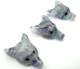 Fluorite Quartz Crystal Wolf Head Pendant for DIY Jewelry Making