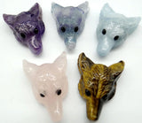 Fluorite Quartz Crystal Wolf Head Pendant for DIY Jewelry Making