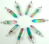 Natural Stone Hexagonal Charm Pendants for DIY Jewelry 24PC