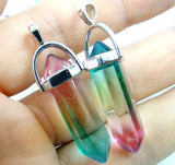 Natural Stone Hexagonal Charm Pendants for DIY Jewelry 24PC