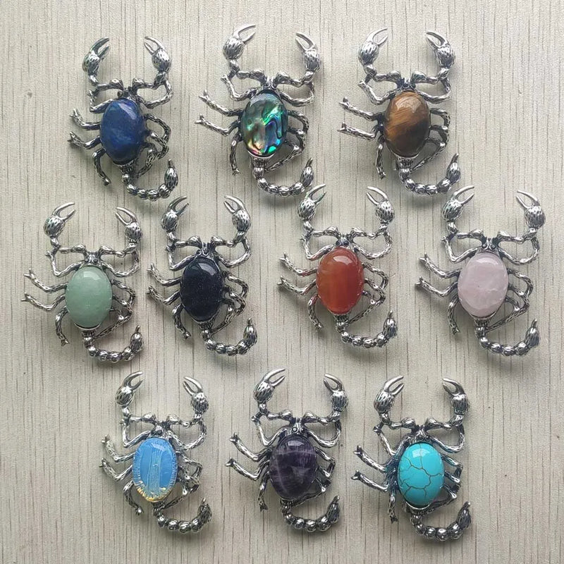 Stone Alloy Scorpion Shape Brooch Pendant for DIY Jewelry Making