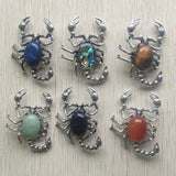 Stone Alloy Scorpion Shape Brooch Pendant for DIY Jewelry Making