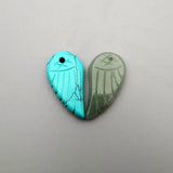 Natural Stone Pendant Angel Wings Carving Pendants Necklace Mixed 30x15MM 12pcs