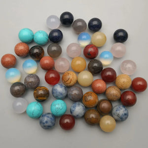 10mm Natural Stone Round Ball Bead Charms No Hole Mixed Small Stone Beads