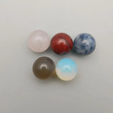 10mm Natural Stone Round Ball Bead Charms No Hole Mixed Small Stone Beads