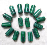 50pcs Stone Tiger Eye Quartz Turquoise Opal Cylinder Charm Pendants