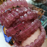 Natural Strawberry Quartz Stone Beads Bracelet for Women