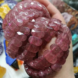 Natural Strawberry Quartz Stone Beads Bracelet for Women