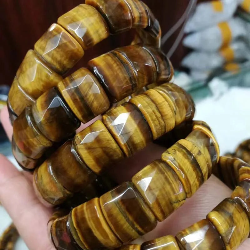 Tiger Eye Beads Bracelet Natural Stone DIY Jewelry for Men and Women