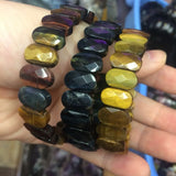 Natural Tiger Eye Stone Beads Bracelet Gem Stone Bangle for Woman