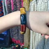 Tiger Eye Stone Beads Bracelet Natural Gemstone Bangle for Men Women