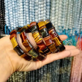 Tiger Eye Stone Beads Bracelet Natural Gemstone Woman Man