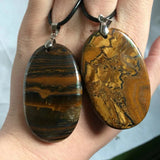 Natural Tiger Eye Stone Beads Pendant Gemstone Necklace Man Woman