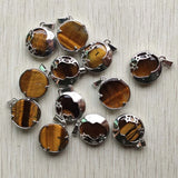 Tiger Eye Stone Moon Star Pendants for Jewelry Making DIY Necklace Accessories