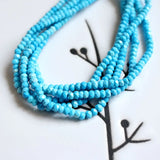 Natural Turquoise 2x3mm 7.5 inch Faceted Rondelle Seed Beads