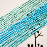 Natural Turquoise 2x3mm 7.5 inch Faceted Rondelle Seed Beads