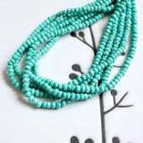 Natural Turquoise 2x3mm 7.5 inch Faceted Rondelle Seed Beads