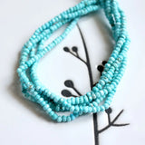 Natural Turquoise 2x3mm 7.5 inch Faceted Rondelle Seed Beads