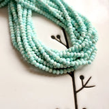 Natural Turquoise 2x3mm 7.5 inch Faceted Rondelle Seed Beads