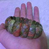 Natural Unakite Stone Beads Bracelet Gemstone Jewelry for Women