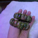 Natural Unakite Stone Beads Bracelet Gemstone Jewelry for Women
