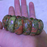 Natural Unakite Stone Beads Bracelet Gemstone Jewelry for Women