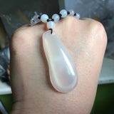 Natural Agate Necklace Pendant Gemstone Jewelry for Women