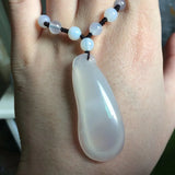 Natural Agate Necklace Pendant Gemstone Jewelry for Women