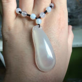 Natural Agate Necklace Pendant Gemstone Jewelry for Women