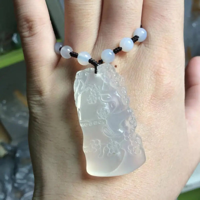 Natural Agate Necklace Pendant Gemstone Fine Jewelry for Women