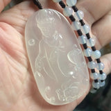 Natural Agate Stone Beads Pendant for Buddhism Prayer