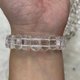 Natural Rock Quartz Crystal Beads Bracelet Gemstone Bangle Fine Jewelry