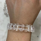 Natural Rock Quartz Crystal Beads Bracelet Gemstone Bangle Fine Jewelry