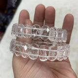 Natural Rock Quartz Crystal Beads Bracelet Gemstone Bangle Fine Jewelry